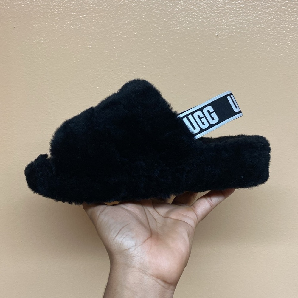 UGG Fluff Yeah Sandals “Black White” - Picture 6 of 16